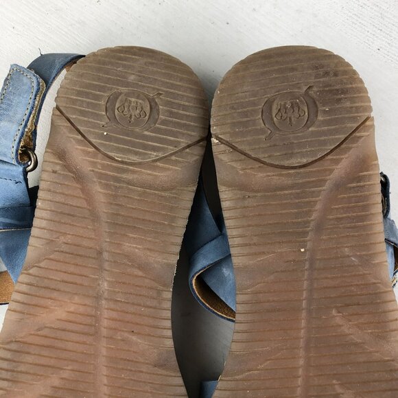 Born Women's Size 8 Jamez Blue Leather Open Toe Ankle Strap Casual Sandals - Picture 10 of 15